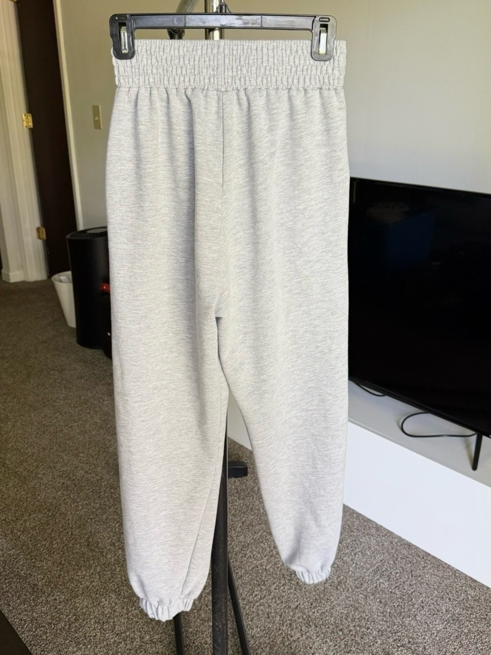 Ecrou high-waisted, gray melange jogger sweatpants